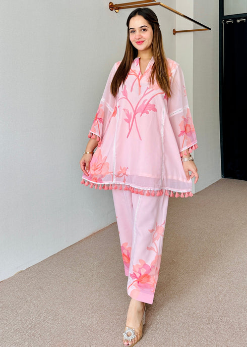 Pastel Pink Festive Kurta Set